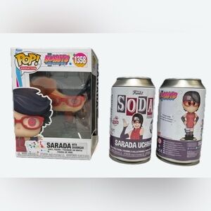 1 Funko Pop! Animation Boruto Sarada Uchiha Figure Funko+ 2 Mystery Soda & Pop!